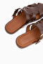Marii Brown Genuine Leather Women's Slippers with Buckle Detail - 6