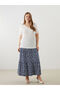 Patterned Women's Skirt with Elastic Waist - 2