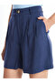 Comfortable Fit Plain Linen Look Women's Shorts - 3