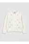 Esvab • Modern & Distinctive Zero Roba Collar Floral Knit Cardigan for Girls