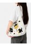 White Color Black Cat Patterned Functional Design Shoulder Bag Daily Travel Use