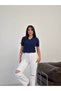 Women's V-Neck Mercerized Textured Knitwear T-Shirt Summer Basic Blouse - 3