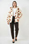 Women's Hooded Heart Patterned Tan Jacket - 5