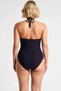 Women's Plus Size Swimsuit V-Neck Sleeveless Knitted Fabric Beachwear Product with Shell Detail - 5