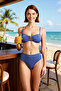 Women's Bikini Set with Adjustable Straps, Covered High Waist, Glittery Knitted, Without Underwire, with Accessories, Regular