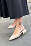 Orelia Low Heeled Closed Front Suede Ballerinas Beige - 2