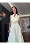 Yellow Collared Sleeveless Belted Dress - 2