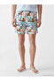Lcw Swimwear White Short Length Patterned Men's Swim Shorts - 2