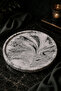 Marble Patterned Round Presentation Tray 28 cm Concrete Decorative Plate Presentation Plate - 3