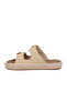 Beige Lightweight Double-Strapped Women's Slippers Pc-55813 Z - 4