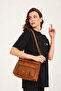 Women's Washing Leather Shoulder Bag Multi-Compartment Women's Bag with Cross Strap Cross Strap - 5