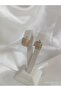 Steel Geometric Stone Hoop Earrings - 2
