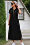Women's Slit Detailed Comfortable Fit Long Dress - 2