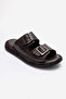 Men's Double-Strapped Slippers Real Leather Dc 1602 Brown - 3