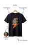 Leopard and Flame Detailed Vintage Rock Lightning Streetwear 100% Cotton Regular Fit T-Shirt