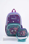 Relaxion Girl's Purple Teddy Bear Patterned 2-Piece Primary School School Bag Set - 2