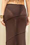 Praiano Asymmetric Brown Crop Skirt Set - 8