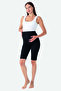Iz Üstü Biker Flexible Adjustable Waist Short Maternity Leggings Black - 5