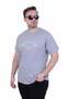 Men's Large Size Crew Neck T-Shirt Start 26136 Gray Melange