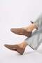 Seslas Side Windowed, Front Cut-Out Genuine Leather Orthopedic Women's Shoes Mink Skin - 5