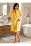 Cotton Kimono Bathrobe with Shepherd's Stitch Detail, Belted, with Pockets, Soft Textured - 2