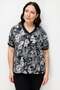 V-Neck Patterned Blouse - 2