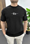 Men's Embossed Printed Slogan T-Shirt Black Edw490