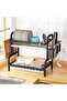 2-Tier Compact Rust-Proof Kitchen Dish Drying Rack with Drainboard Set - 2