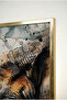 Interlocking Elephants Themed Glass Tabletop Artwork - Gold Metal Framed Tabletop Artwork for Home, Business, and School - 4