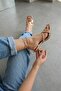 Yona Gold Ribbed Ankle Wrap (8 cm Heel) Daily Use Shoes - 4