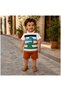 Clownkids 100% Cotton Baby Boy Striped Dinosaur Printed Shorts Set of 2 - 2