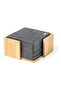 Set of 10 Luxury Felt Coasters - Rpet Recyclable Anthracite Square Set with Wooden Stand