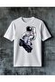 Astronaut Scooter Printed Oversize T-Shirt