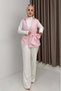 Women's shirt collar waist tie sleeveless blouse pink