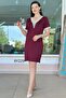 V Lace Collar Viscose 2 Thread Dress 6Y229 - 3