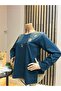 Women's Middle Age and Above Round Viscose Elegant Floral Pattern Mother Combed Cotton Blouse - 2