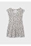 Girl's Combed Cotton Dress Beige - 5