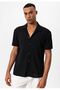 Polo neck knitted short sleeve men's shirt - 2