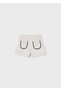 Girl's Embroidery Detailed Shorts Cream - 6
