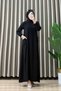 Dream Dress Ayrobin Fabric Women's Black Hijab Dress with Side Pocket Detail and Openable Collar with Buttons