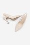 Women's Stiletto Pointed Toe Open Back Strap Hand Knitted Classic Heeled Shoes Verina Ecru - 7