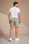 Men's Khaki Pique Fabric Elastic Waist Lace-Up Shorts - 6