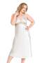 Women's Plus Size Satin 2-Piece Ecru Long Nightgown and Robe Set - 2