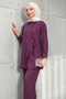 Plum Buttoned Tunic Trouser Suit - 3