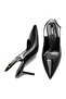 Women's Open Back Line Patterned Buckle Pointed Toe Thin Heeled Evening Dress Shoes 17330 - 4