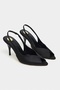 Roxy Black Satin Ankle Strap Open Toe Detail Women's Heeled Shoes - 4