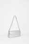 Women's Gelincik Silver Textured Faux Leather Lined Snap Closure Handbag and Shoulder Bag - 3