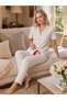 Women's Summer Cherry Patterned Buttoned Shirt Pajama Set 780-109