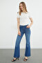 Lace Strap Detailed Boat Neck Blouse - 4