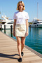 Women's Mini Shorts Skirt High Plain Pattern Denim Fabric Rigid Woven Summer Season Casual